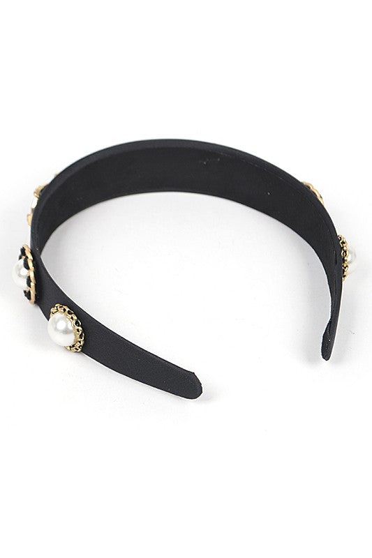 Bejeweled Crystal And Pearl Iconic Headband