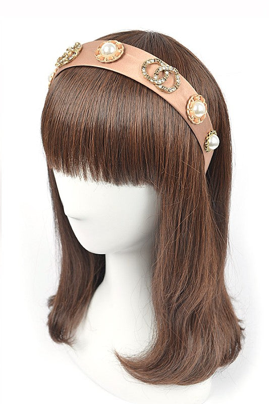 Bejeweled Crystal And Pearl Iconic Headband